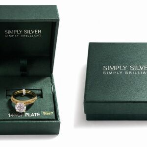 Annabelle Gold-Tone Solitaire Ring with Clear Crystal